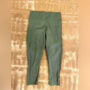 Olive Green Fabletics Crop Power Hold Leggings